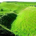 The imposing ramparts of Maiden Castle, Dorset