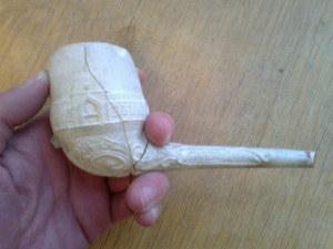Another view of the decorated pipe - image: MOLA
