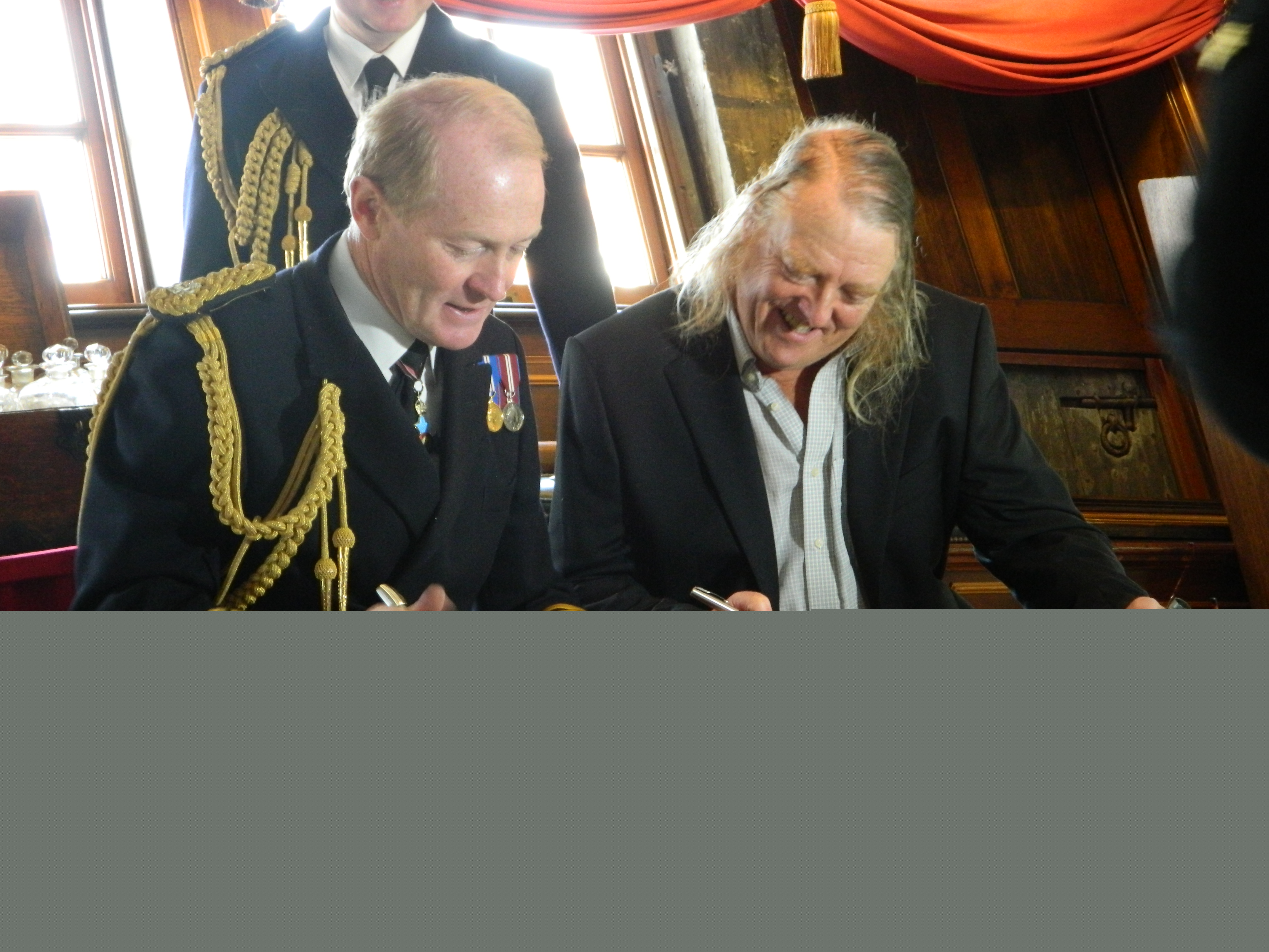 Vice Admiral Sir Charles Montgomery and Phil Harding. Image: Carly Hilts