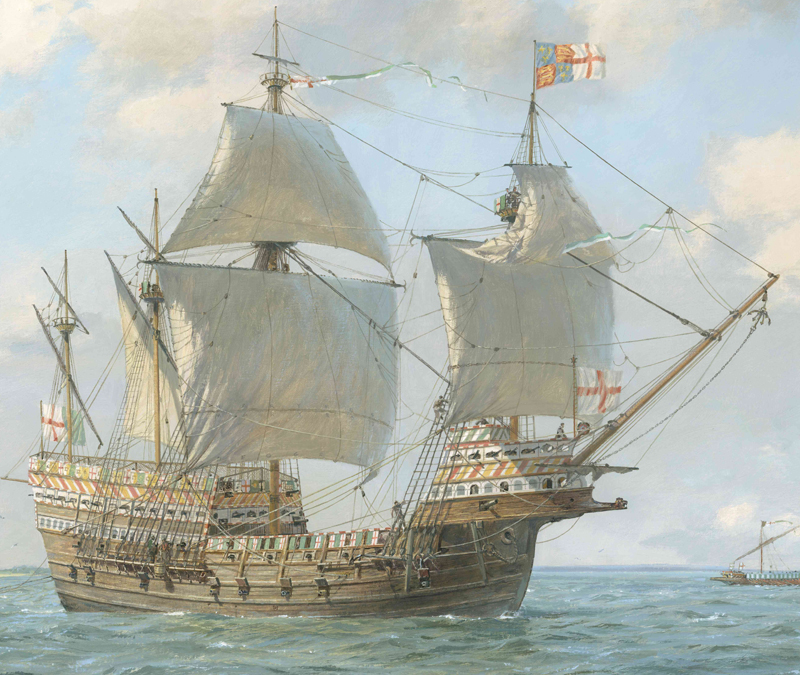Geoff-Hunts-painting-of-the-Mary-rose-un