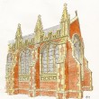 Artist’s reconstruction of the east end of the Grey Friars Church. Credit: Jill Atherton