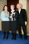 Rebecca Jones (centre), winner of the Book of the Year prize (for Roman Camps in Britain), at the prestigious Current Archaeology awards. Left: Oxbow Books editor Clare Litt, and Right: Meet the Ancestors' Julian Richards, who presented the awards