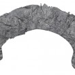 The mystery leather panel. Stitching holes reveal a depiction of Gladiator fighting a mythical character. Photo: MOLA