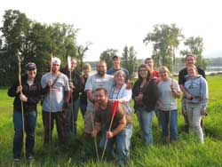 Hurling Ravens atlatl team, Captain Celine Rainville fifth from left. Hurling Ravens atlatl team, Captain Celine Rainville fifth from left.