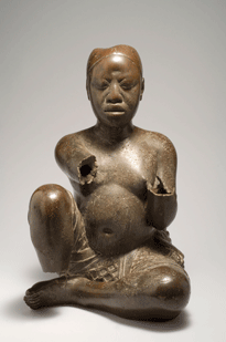  Copper seated figure, Tada, Ife. Late 13th-14th century.  © Karin L. Willis/Museum for African Art/National Commission for Museums and Monuments, Nigeria